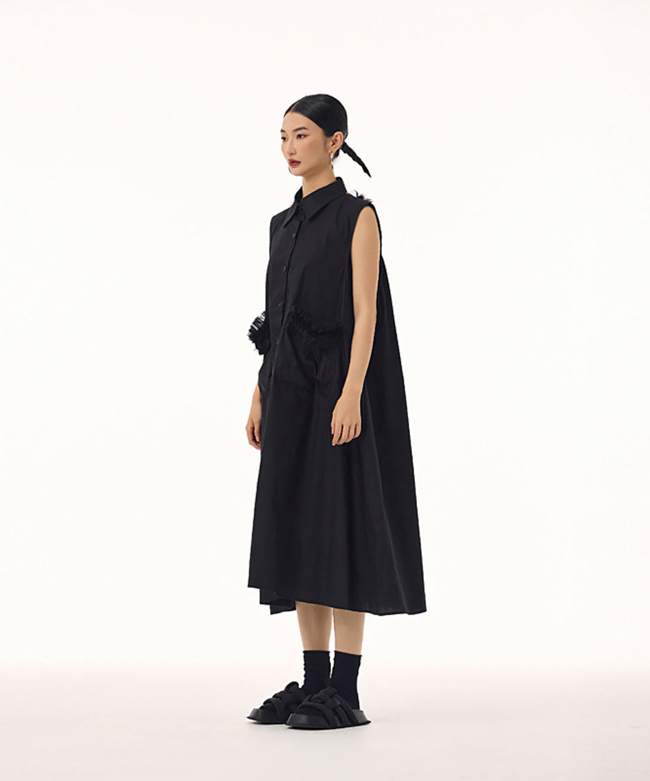 Tulle Line Backless Dress