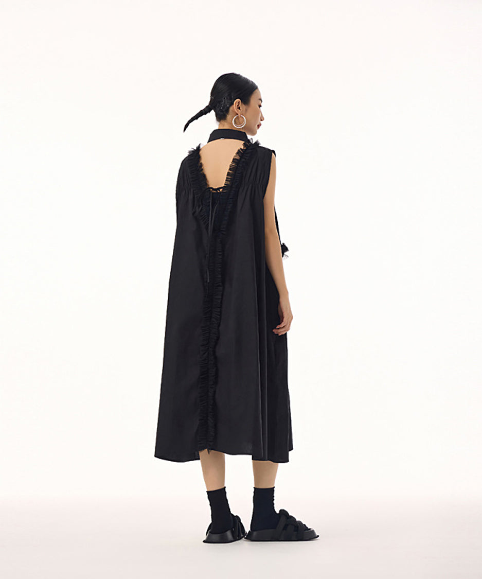 Tulle Line Backless Dress