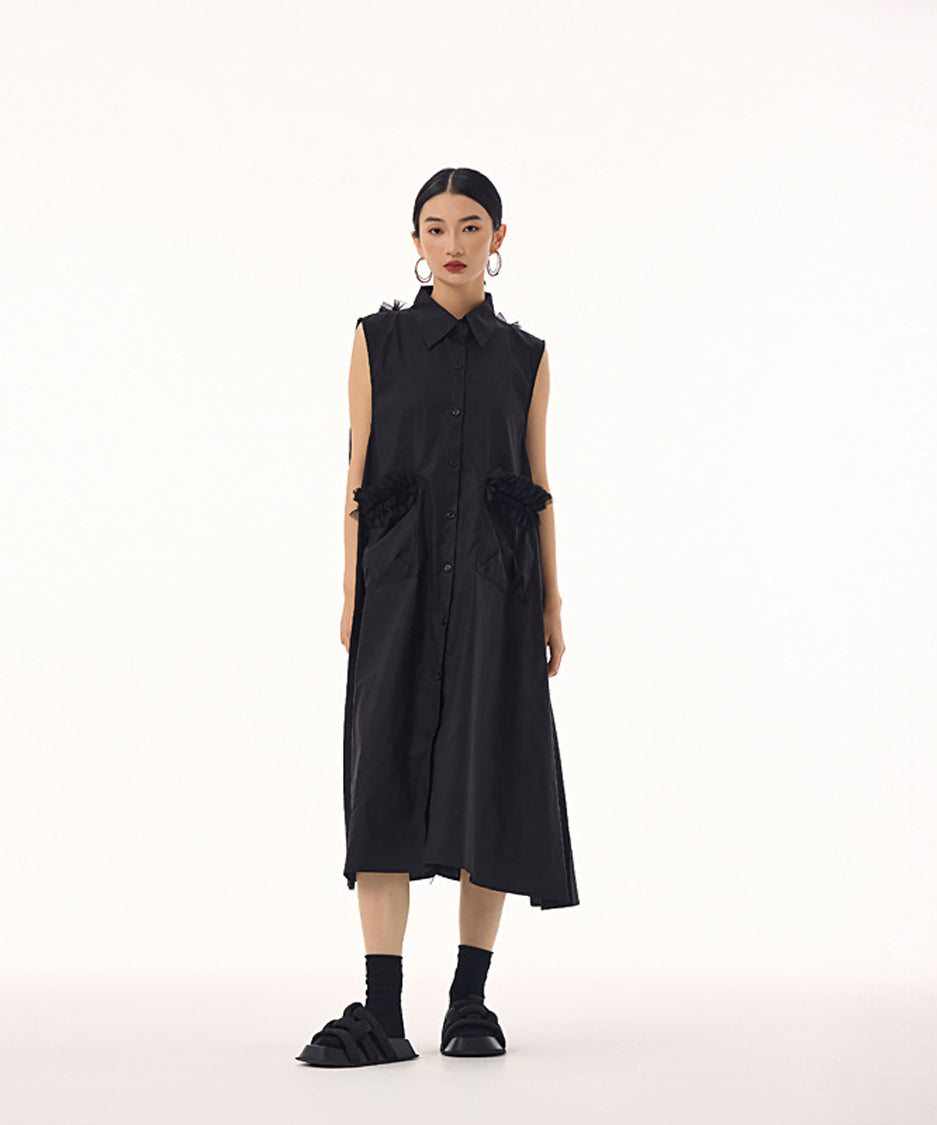 Tulle Line Backless Dress