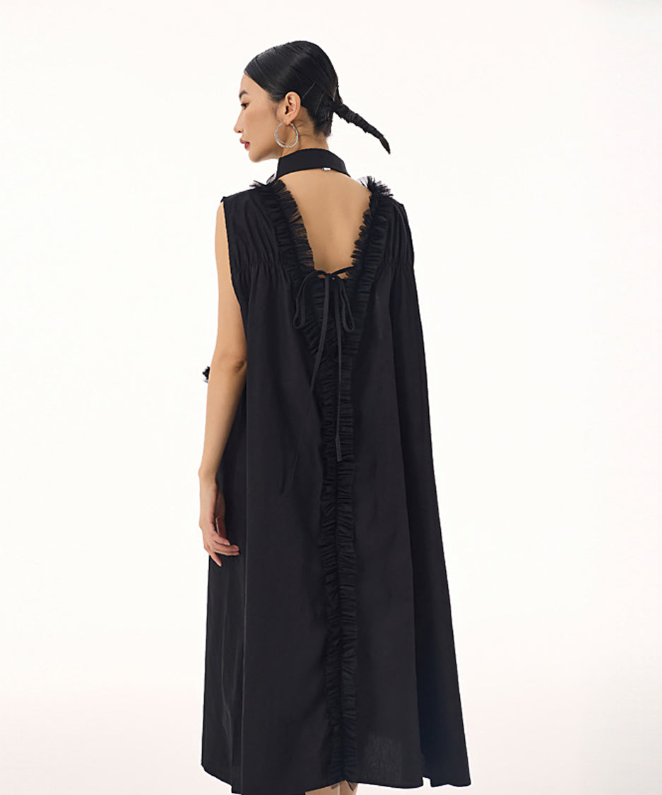 Tulle Line Backless Dress