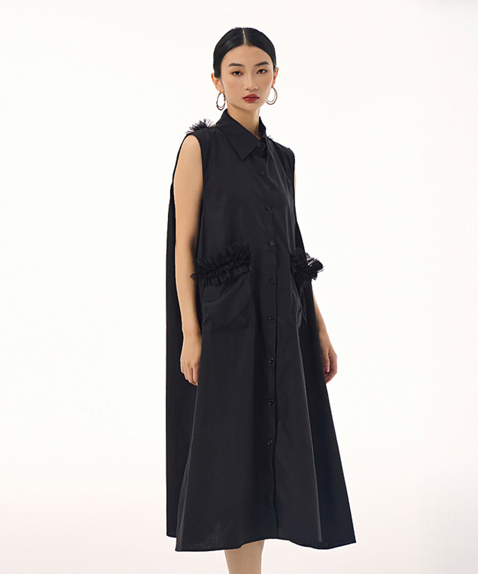 Tulle Line Backless Dress