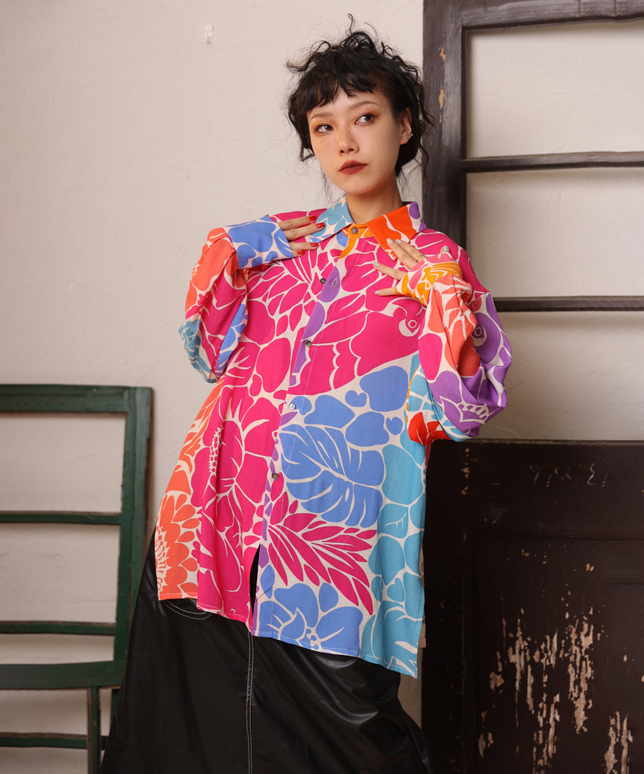 Open Back Floral Blouse
