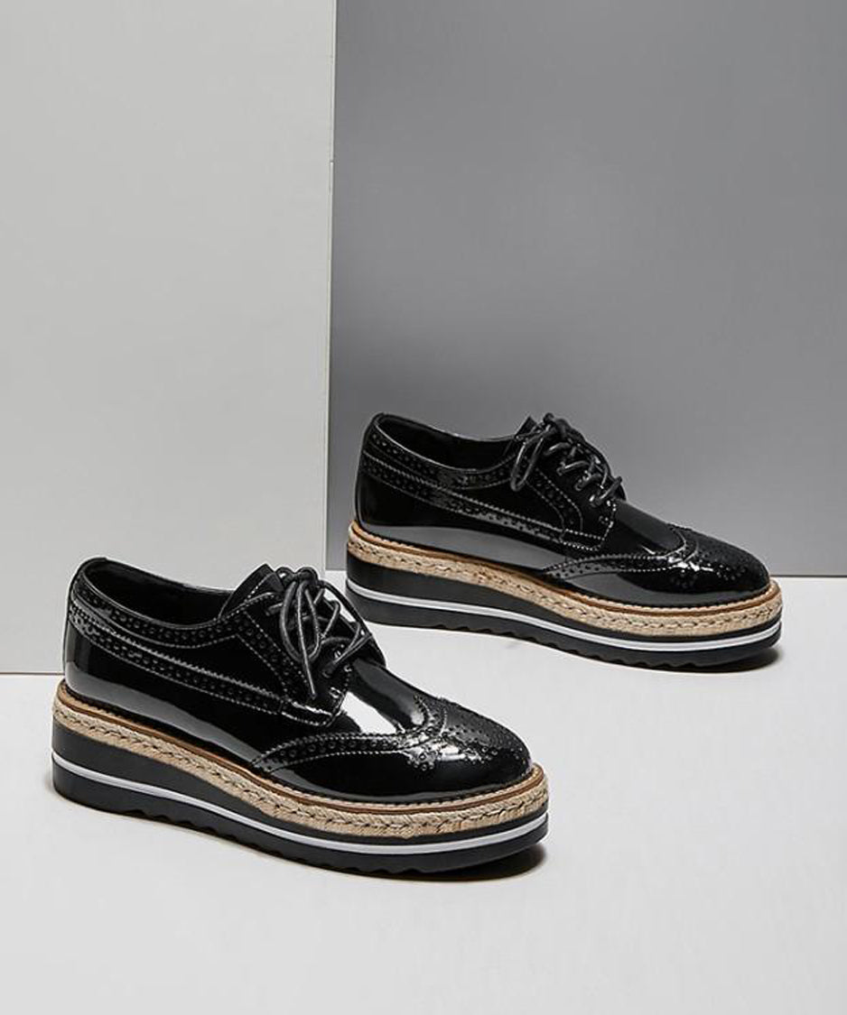Lace-up Wedge Heel Shoes