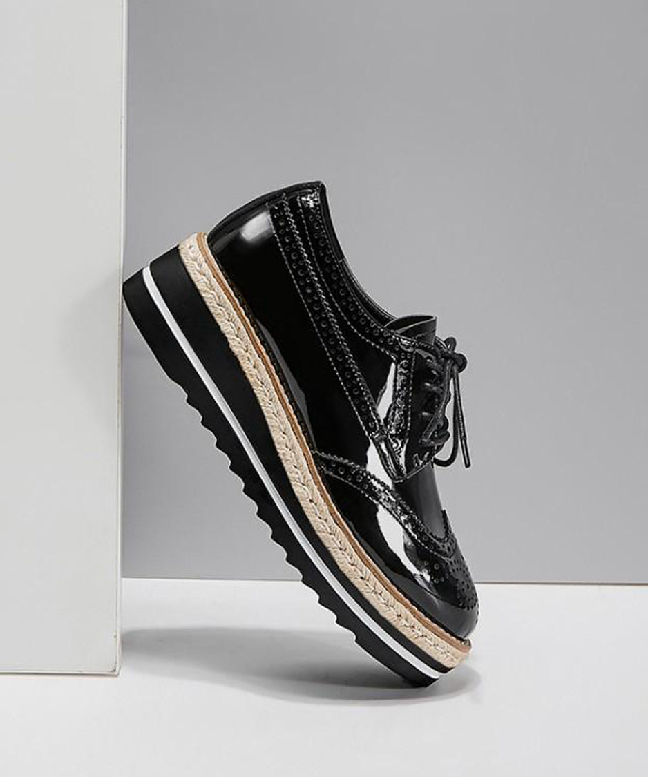 Lace-up Wedge Heel Shoes