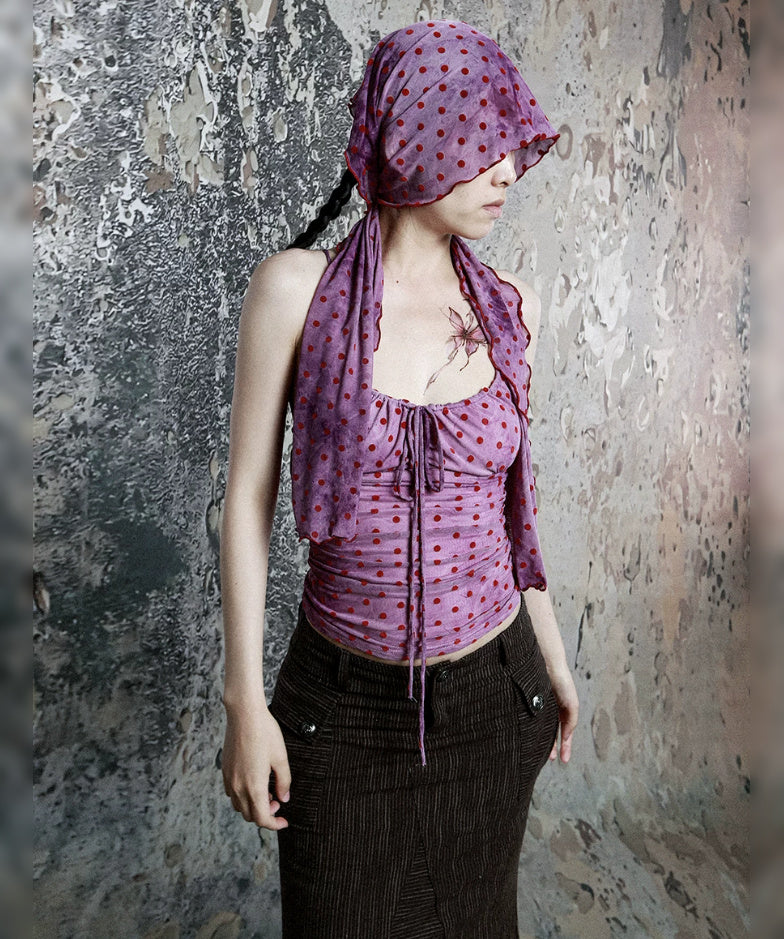 Slip Dot Gather Top