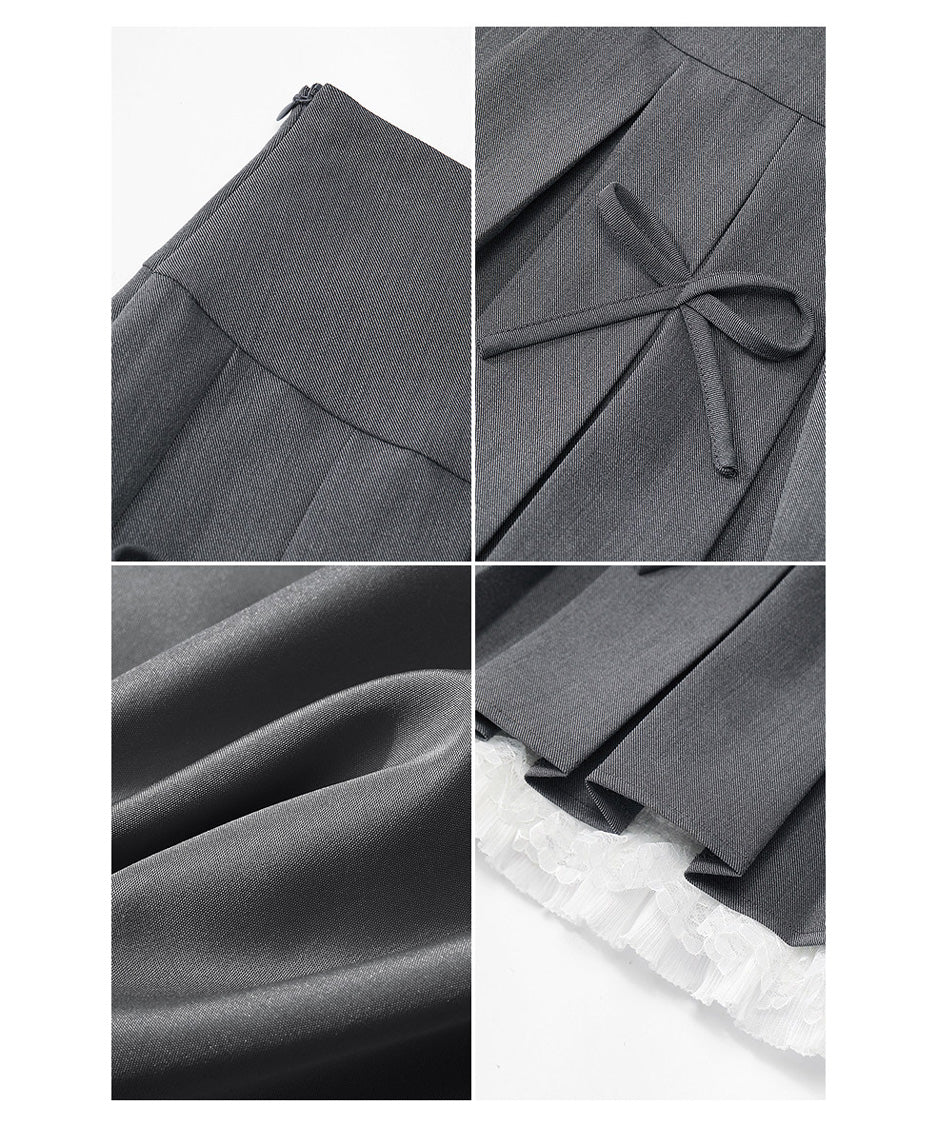 Ribbon Mist Pleat Skirt