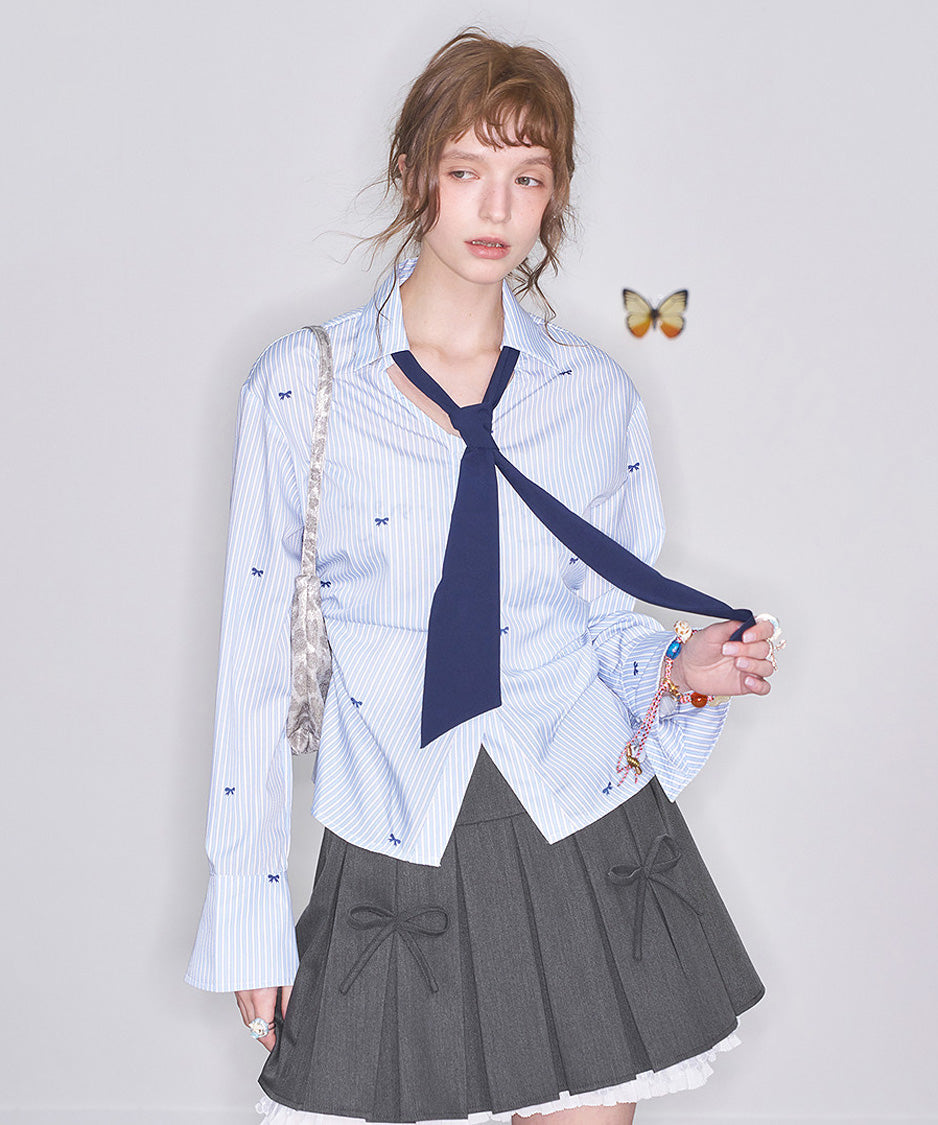 Ribbon Mist Pleat Skirt