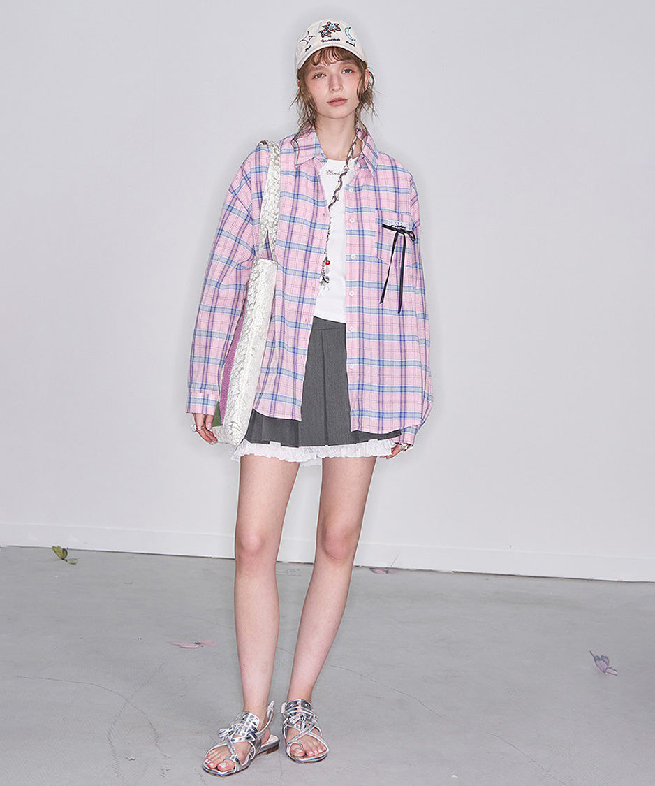Ribbon Mist Pleat Skirt