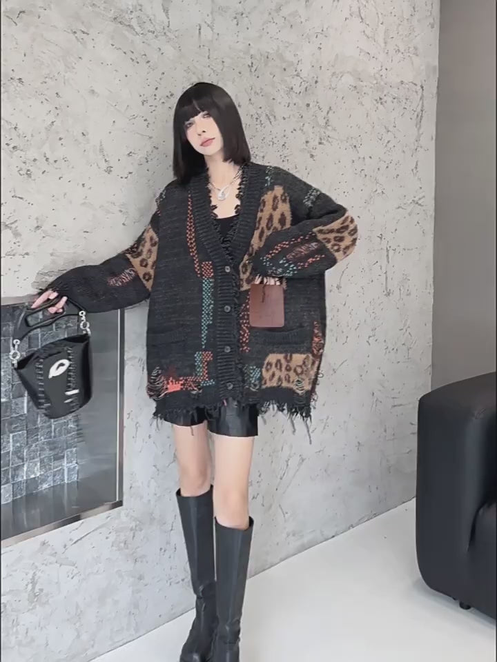 Leopard Patchwork Cardigan – LONDA