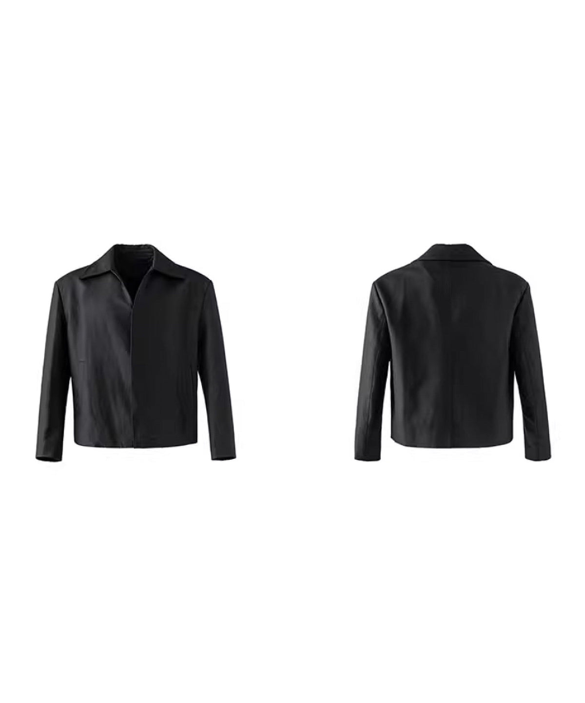 Buttonless Faux Leather Jacket