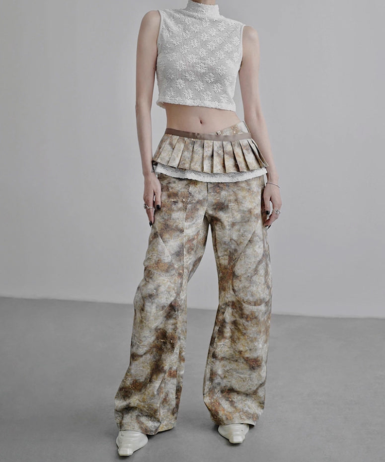 Pleated Belted Waist Piece