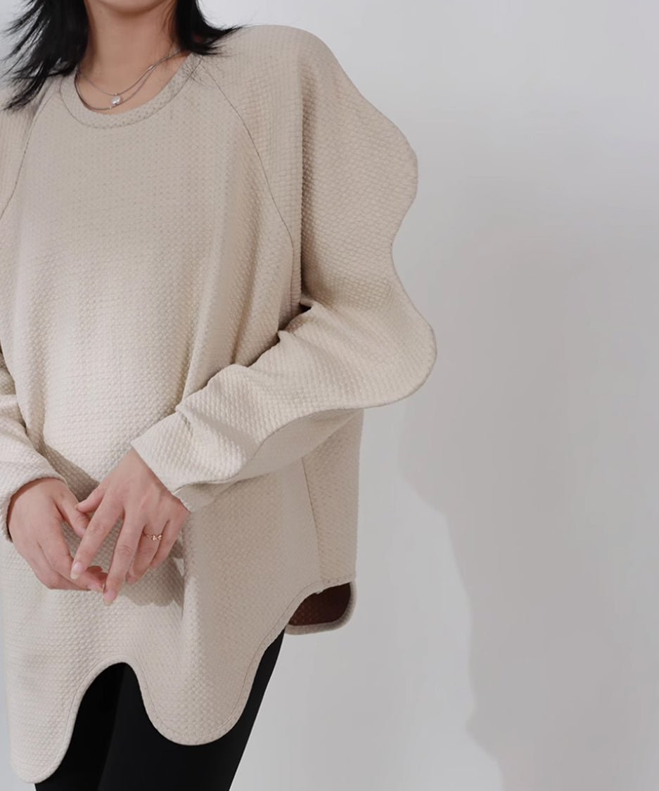Wave Cut Sleeve Top