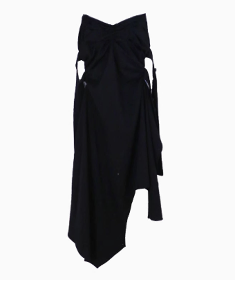 Vertical Pleated Tube Top Dress