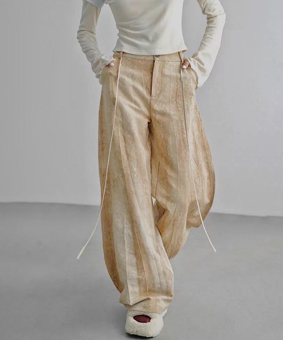 Thorn Embroidery Volume Wide Pants