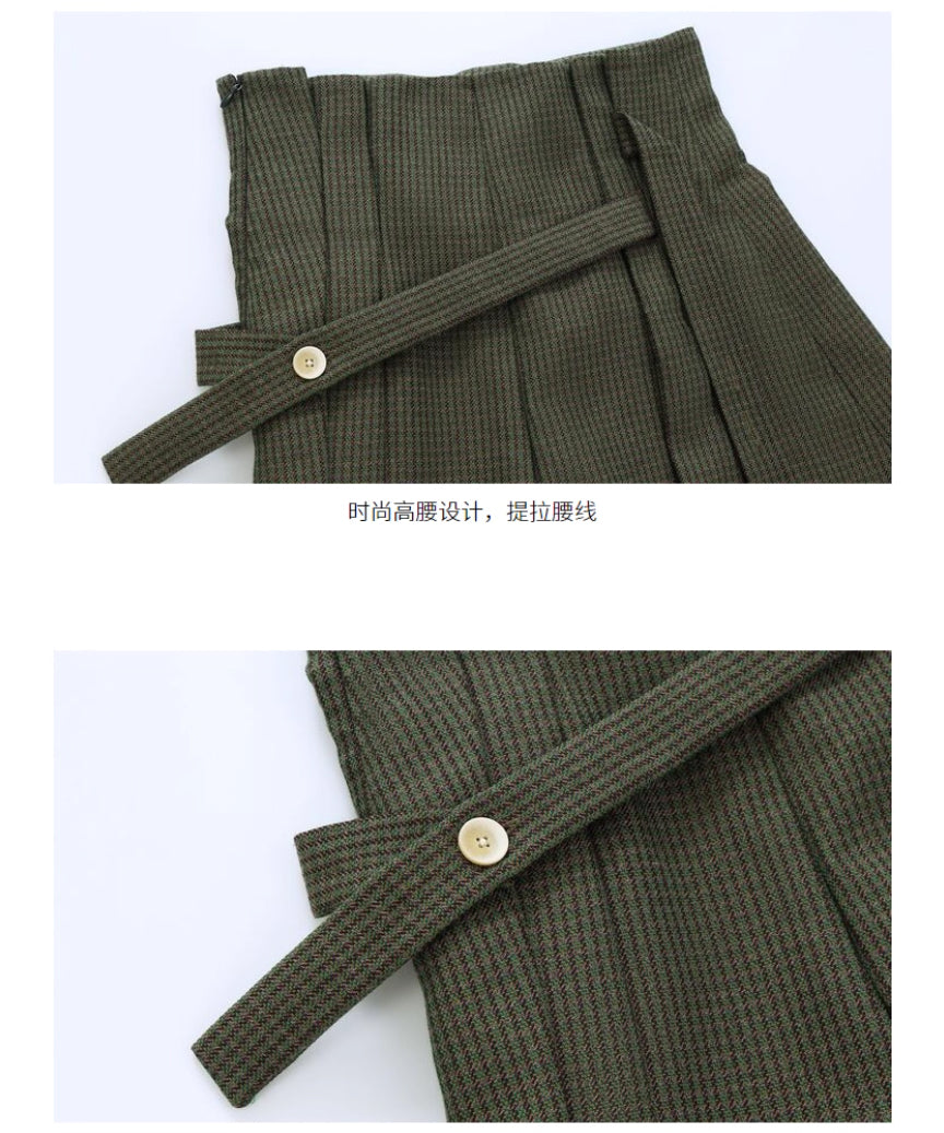 High Waist Pleated Wide Pants