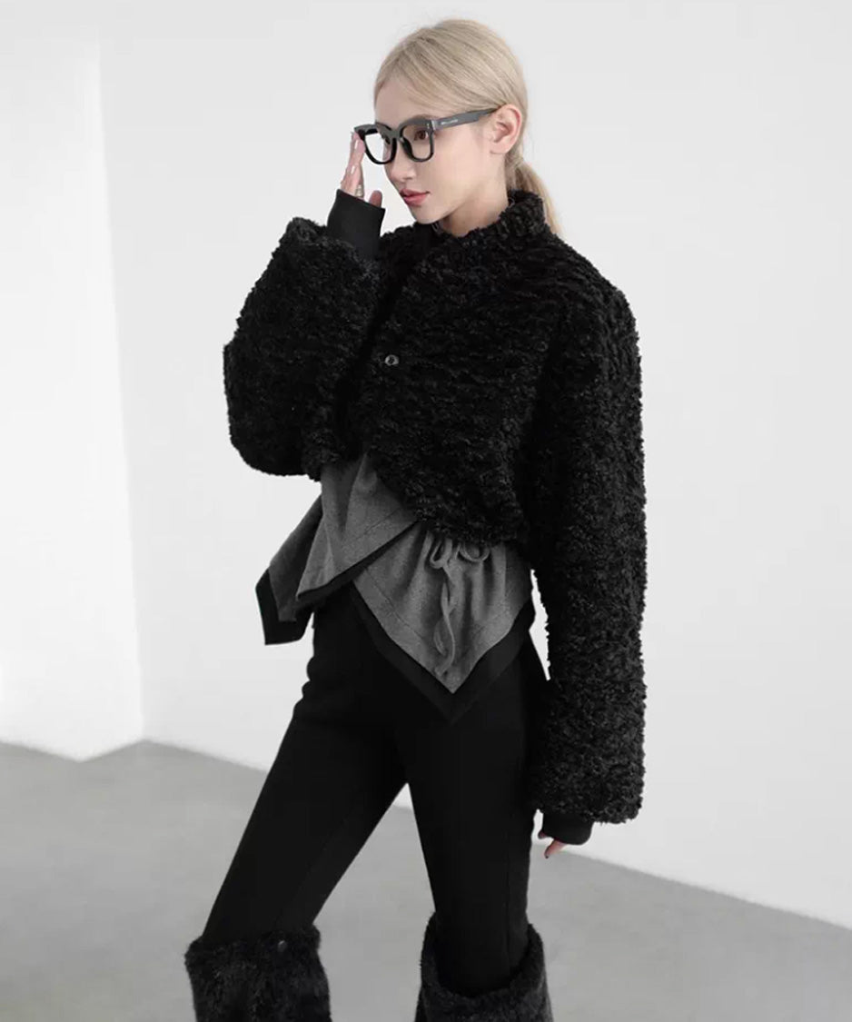 Reversible Fleece Cropped Jacket