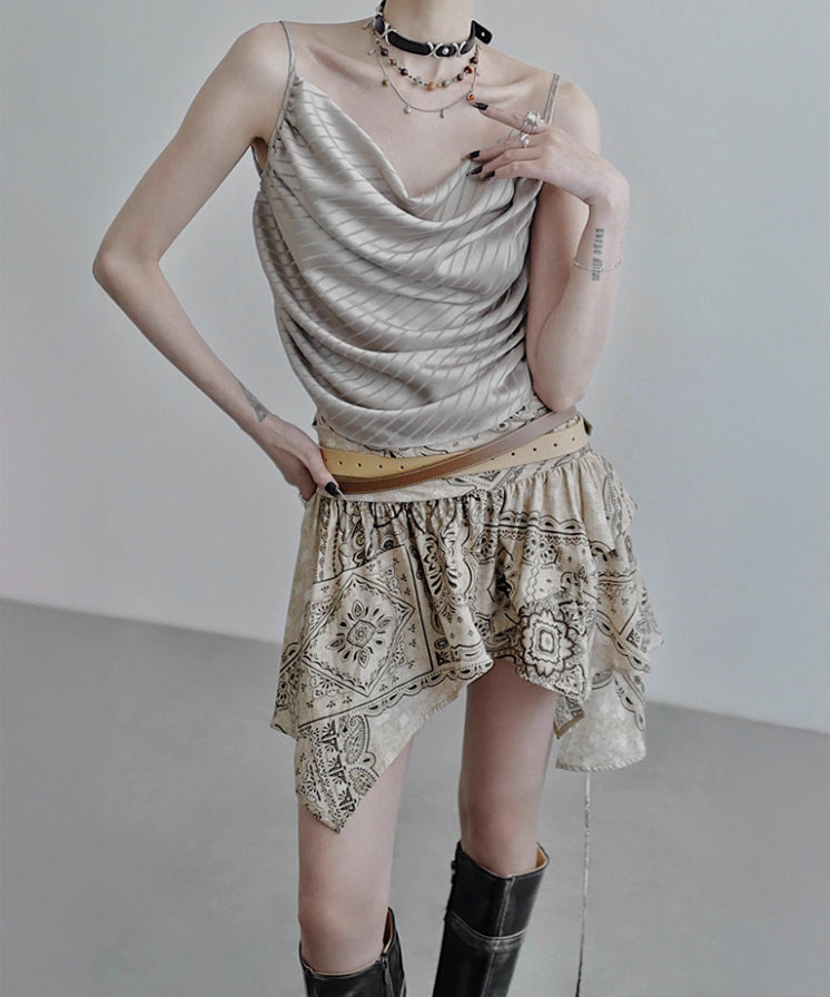 Draped Satin Cami Top