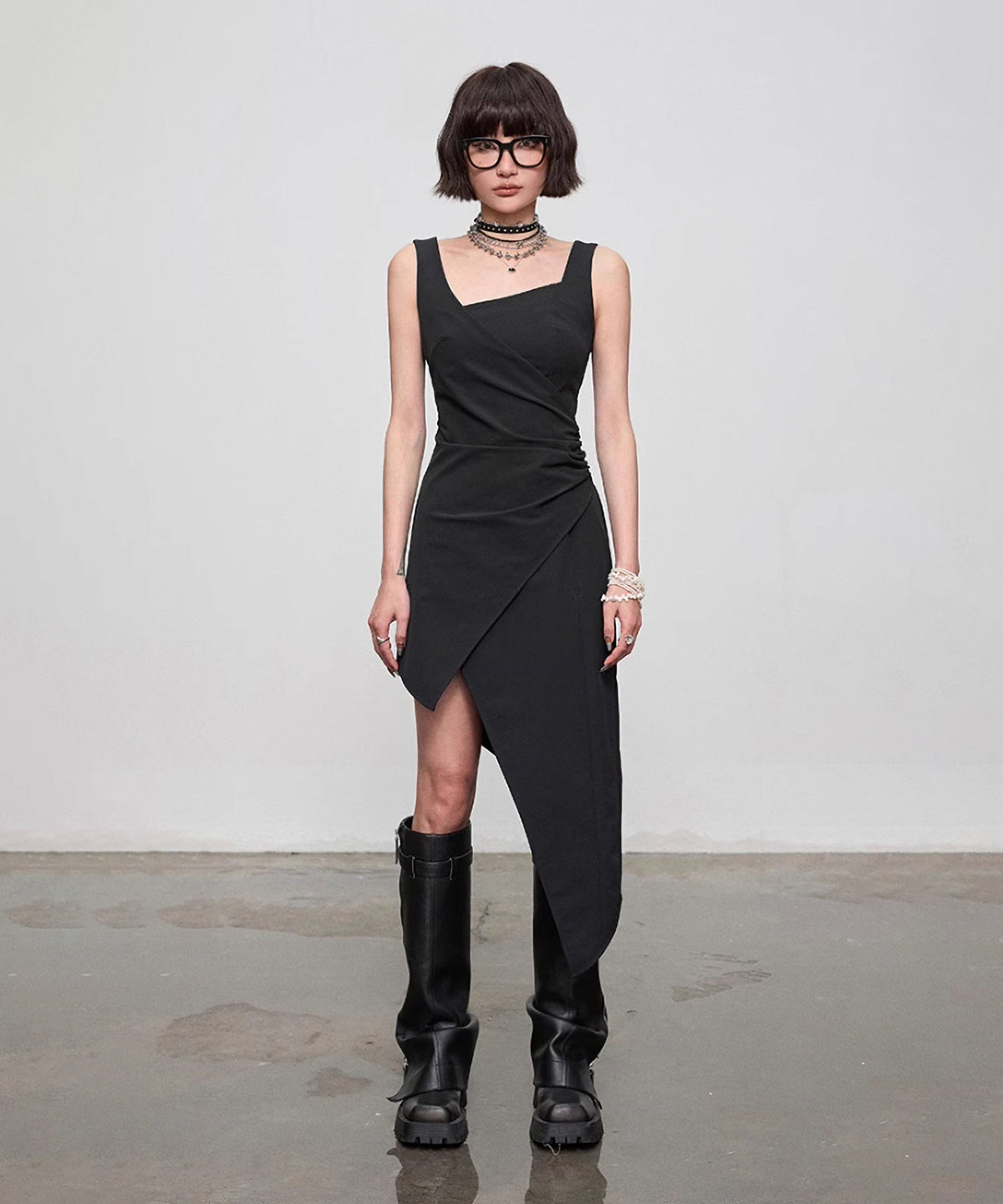 Diagonal Cut Dress