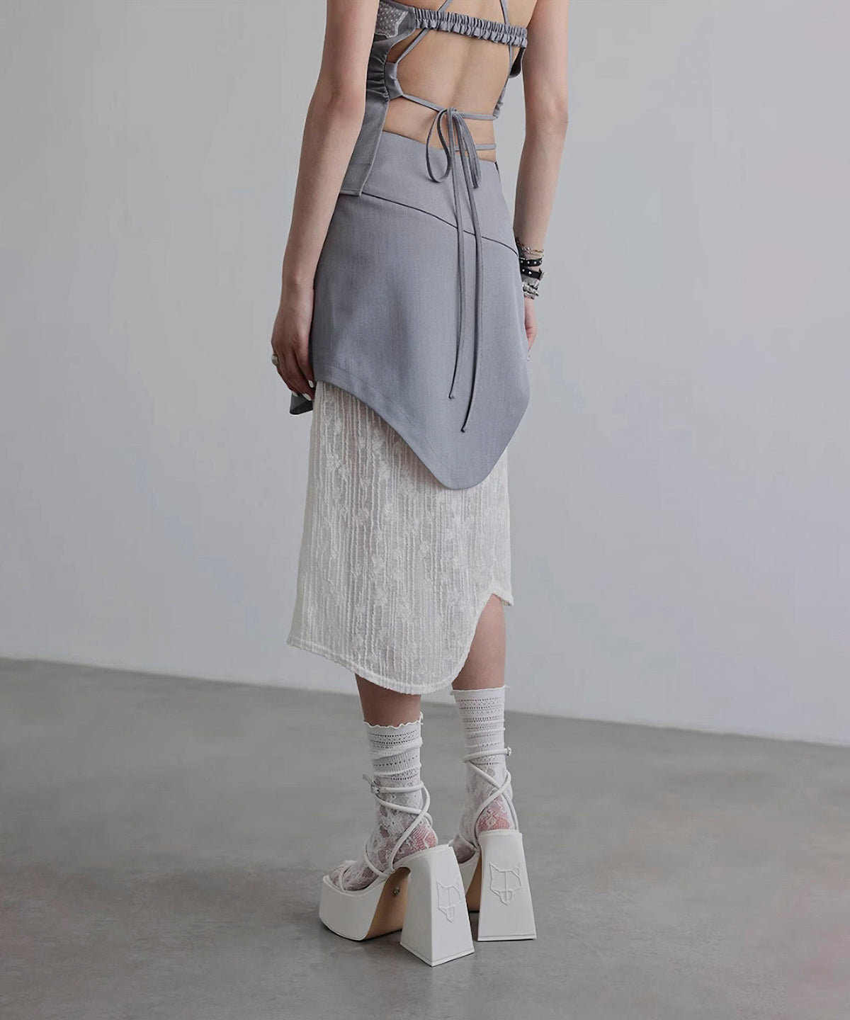 Wave Line Patchwork Skirt