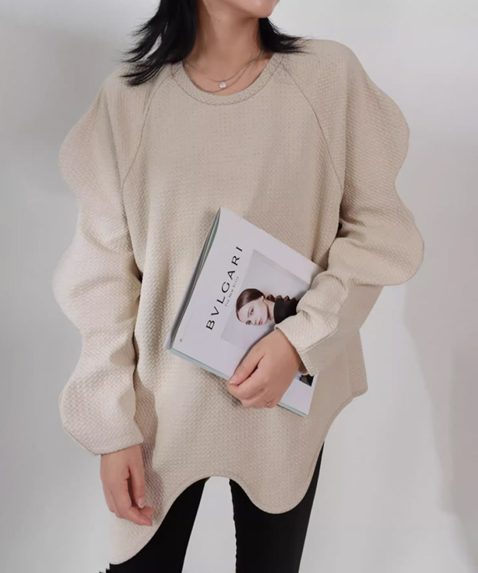 Wave Cut Sleeve Top
