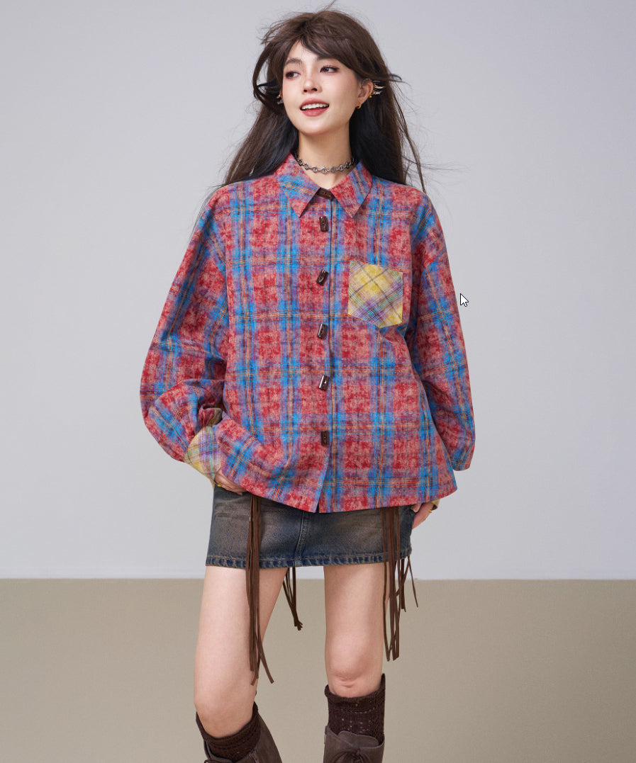 Vintage Check Contrast Shirt