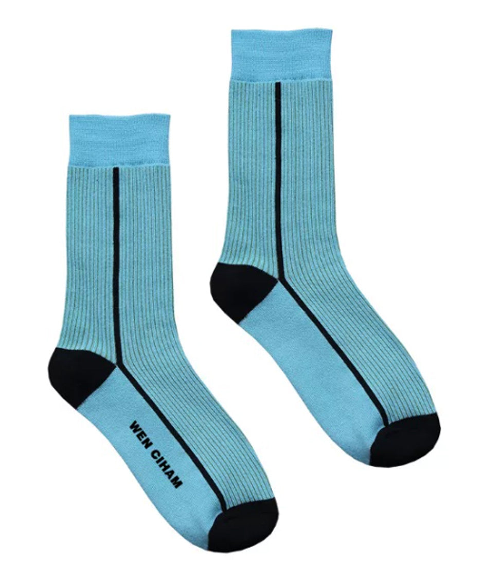 Linear Rib Crew Socks