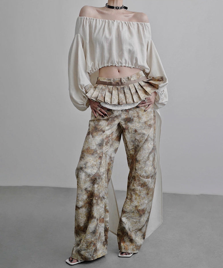 Pleated Belted Waist Piece