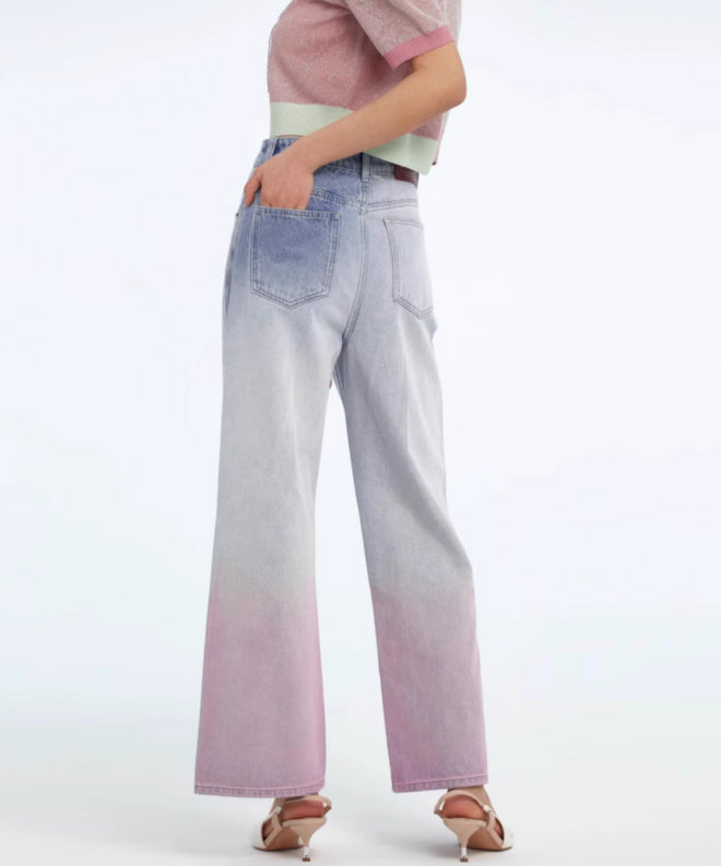 Gradient Fade Wide Denim