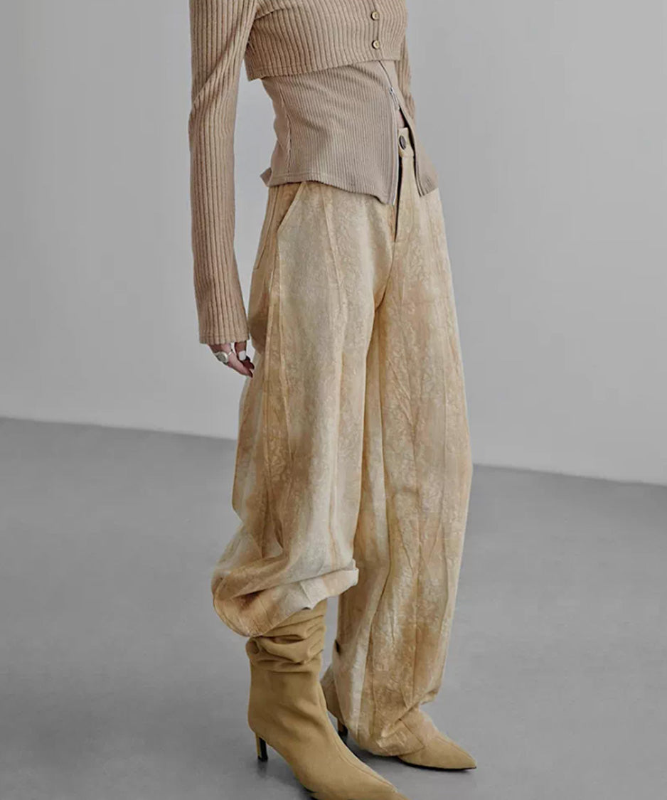 Thorn Embroidery Volume Wide Pants