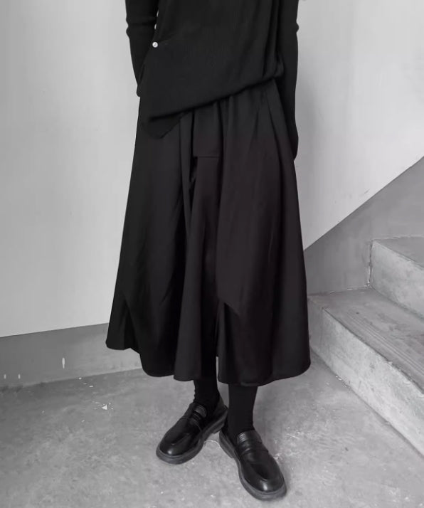 Layered Draped Midi Skirt