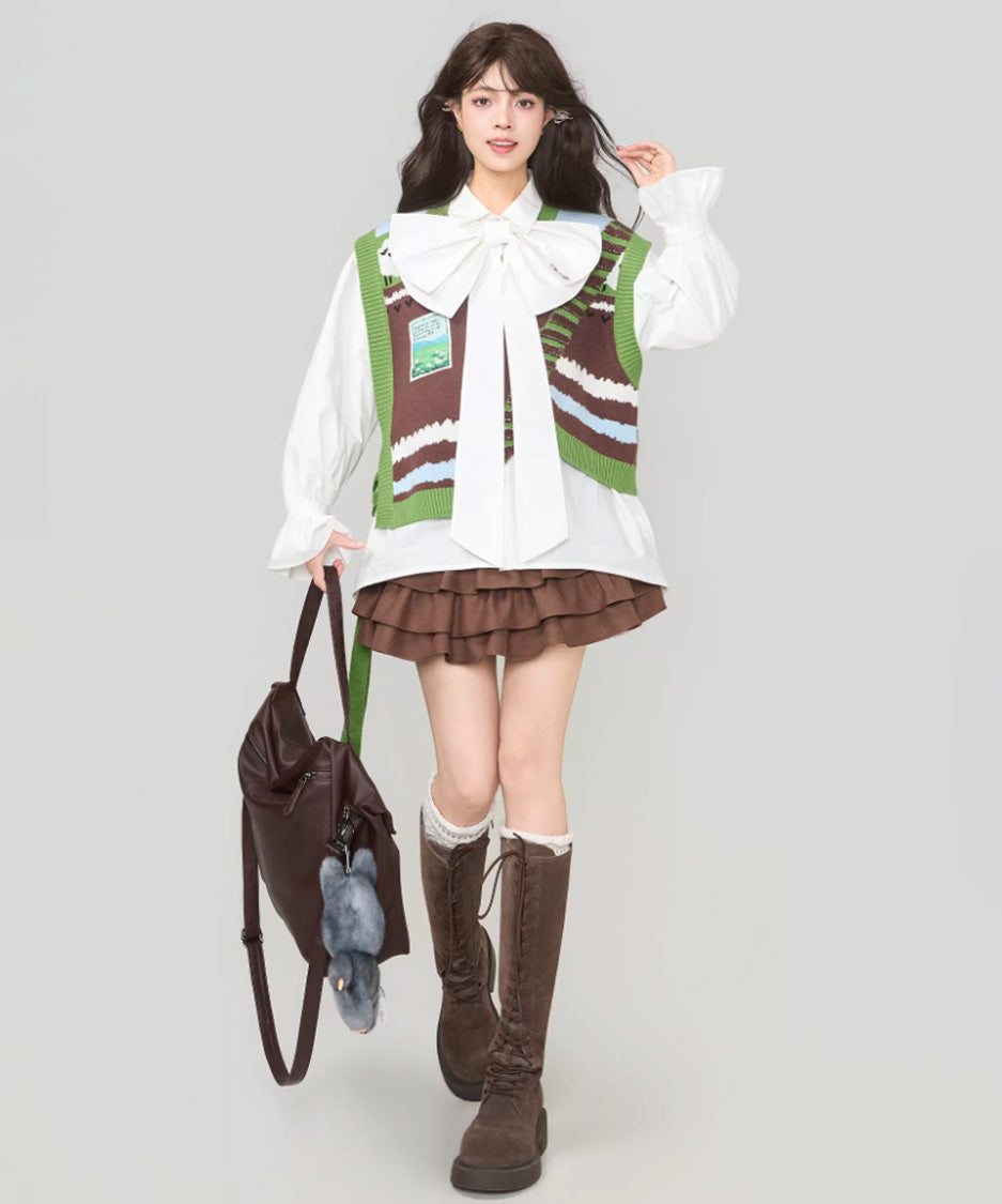Pastoral Patchwork Knit Vest