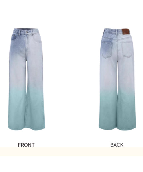Gradient Fade Wide Denim