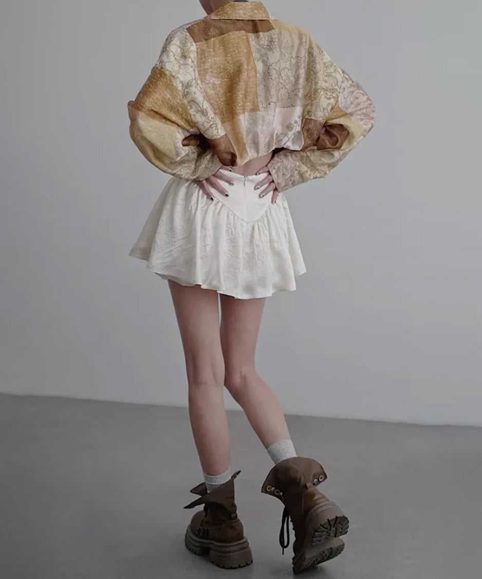 Baroque Patch Cropped Blouse