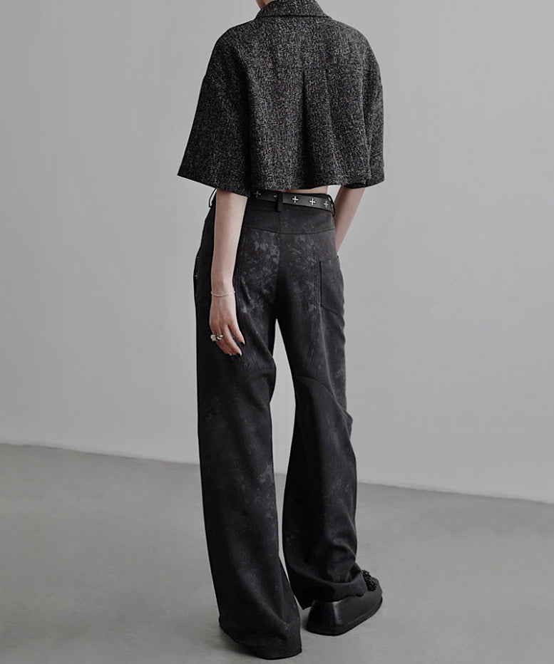 Marbled Wide Cargo Pants