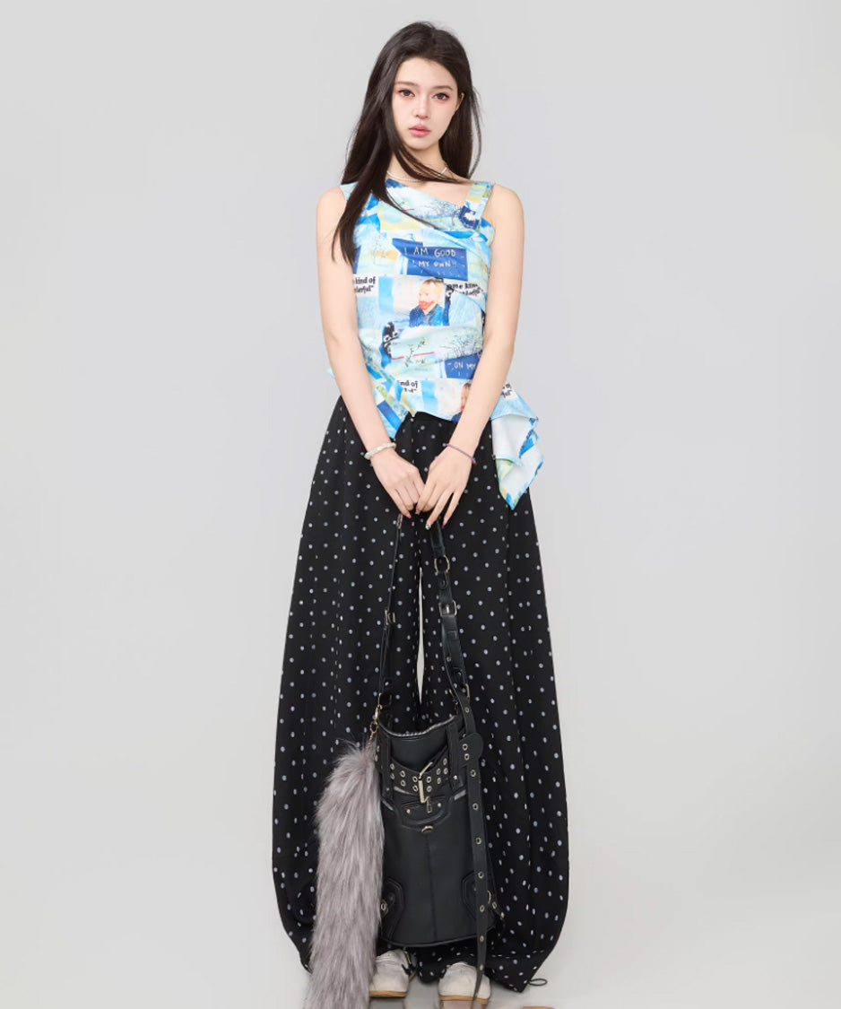 Gallery Print Drape Top