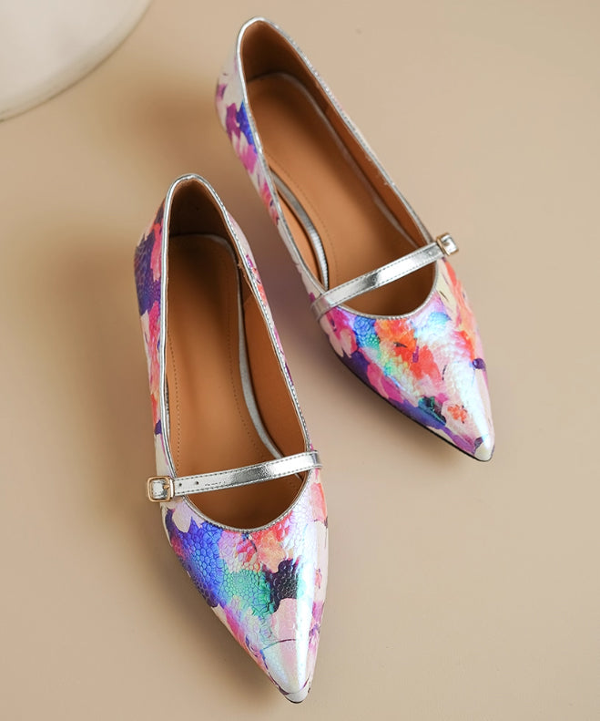 Floral Pointed Buckle Flat