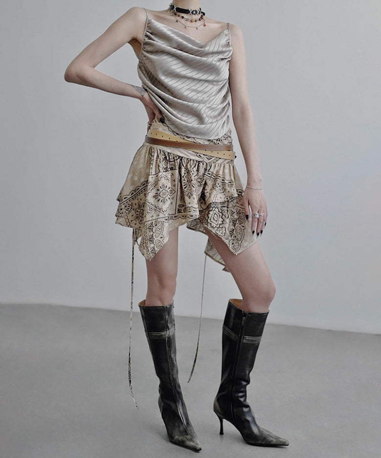 Draped Satin Cami Top