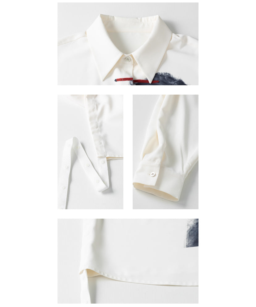 Laced Portrait Print Shirt