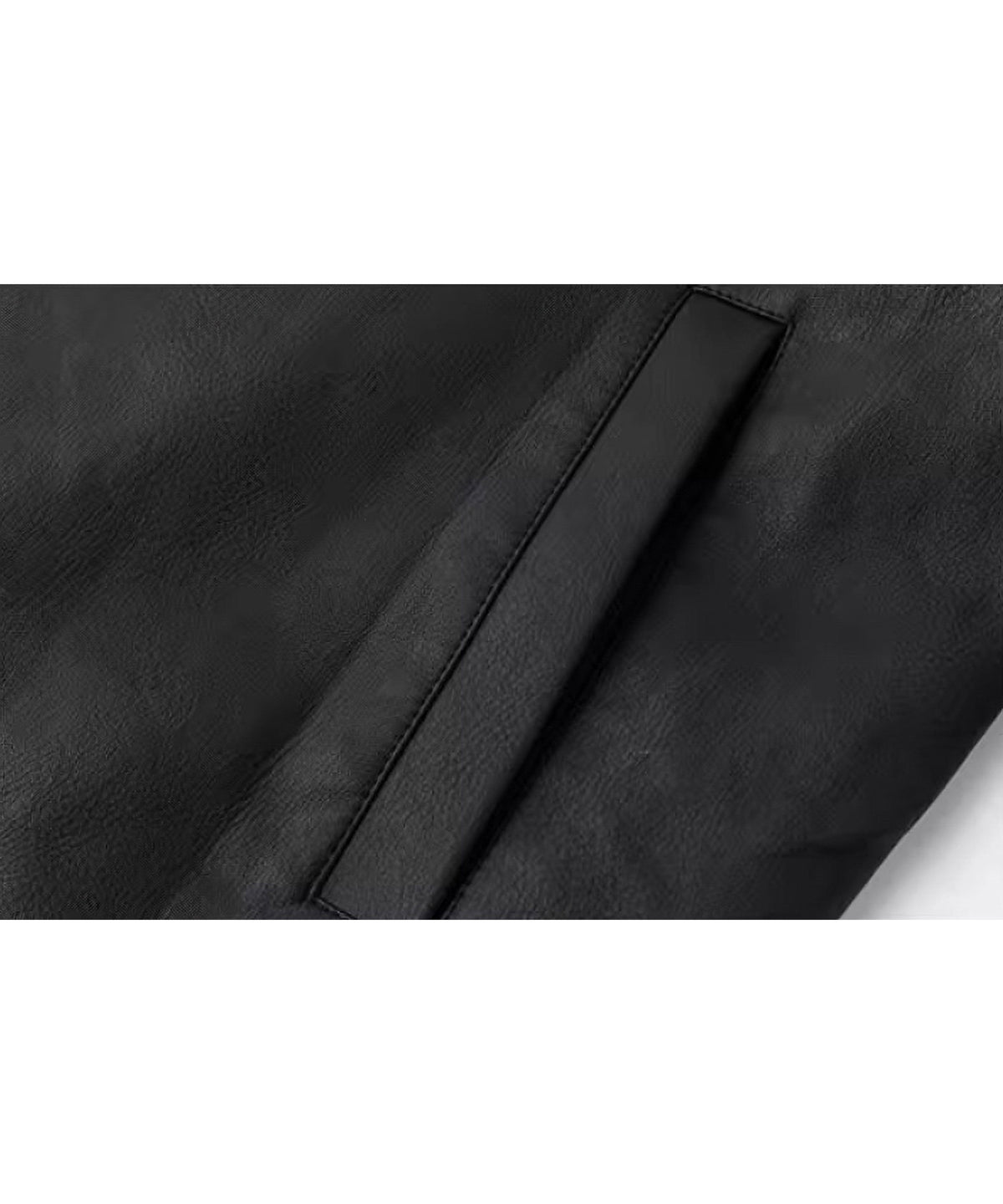 Buttonless Faux Leather Jacket