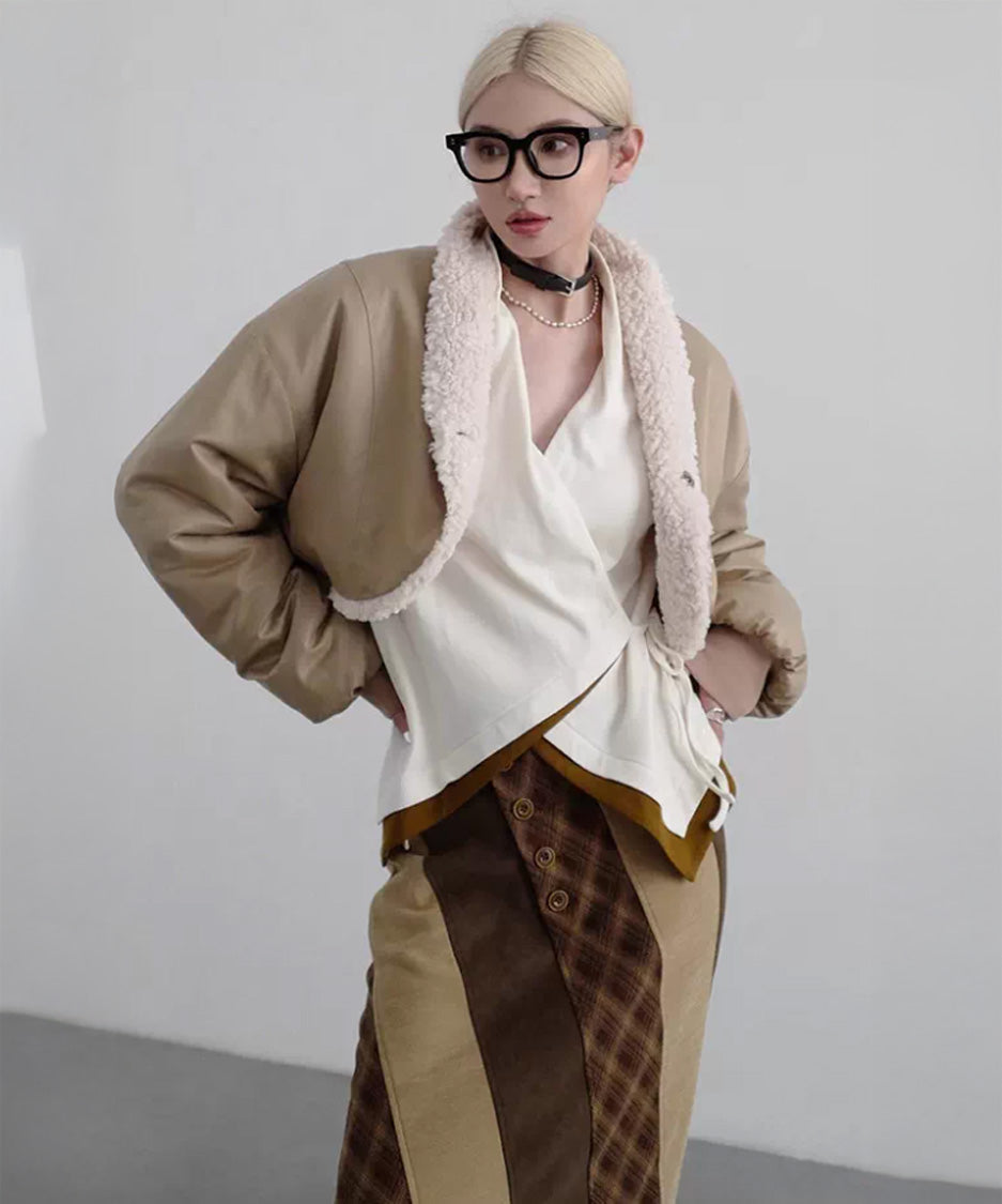 Reversible Fleece Cropped Jacket