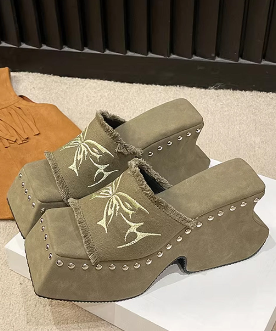 Tribal Stud Platform Sandals