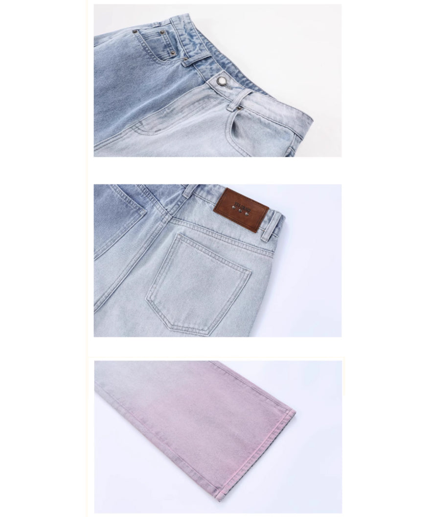Gradient Fade Wide Denim