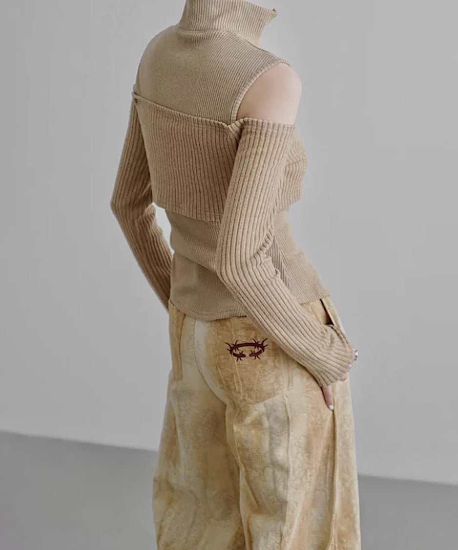 Layered Zip Rib Top