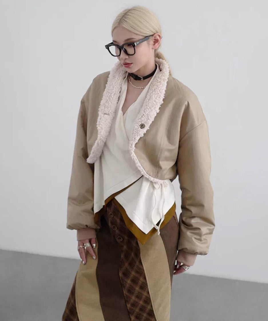 Reversible Fleece Cropped Jacket