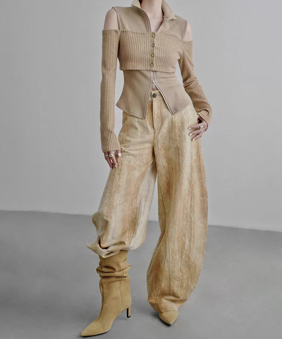 Layered Zip Rib Top
