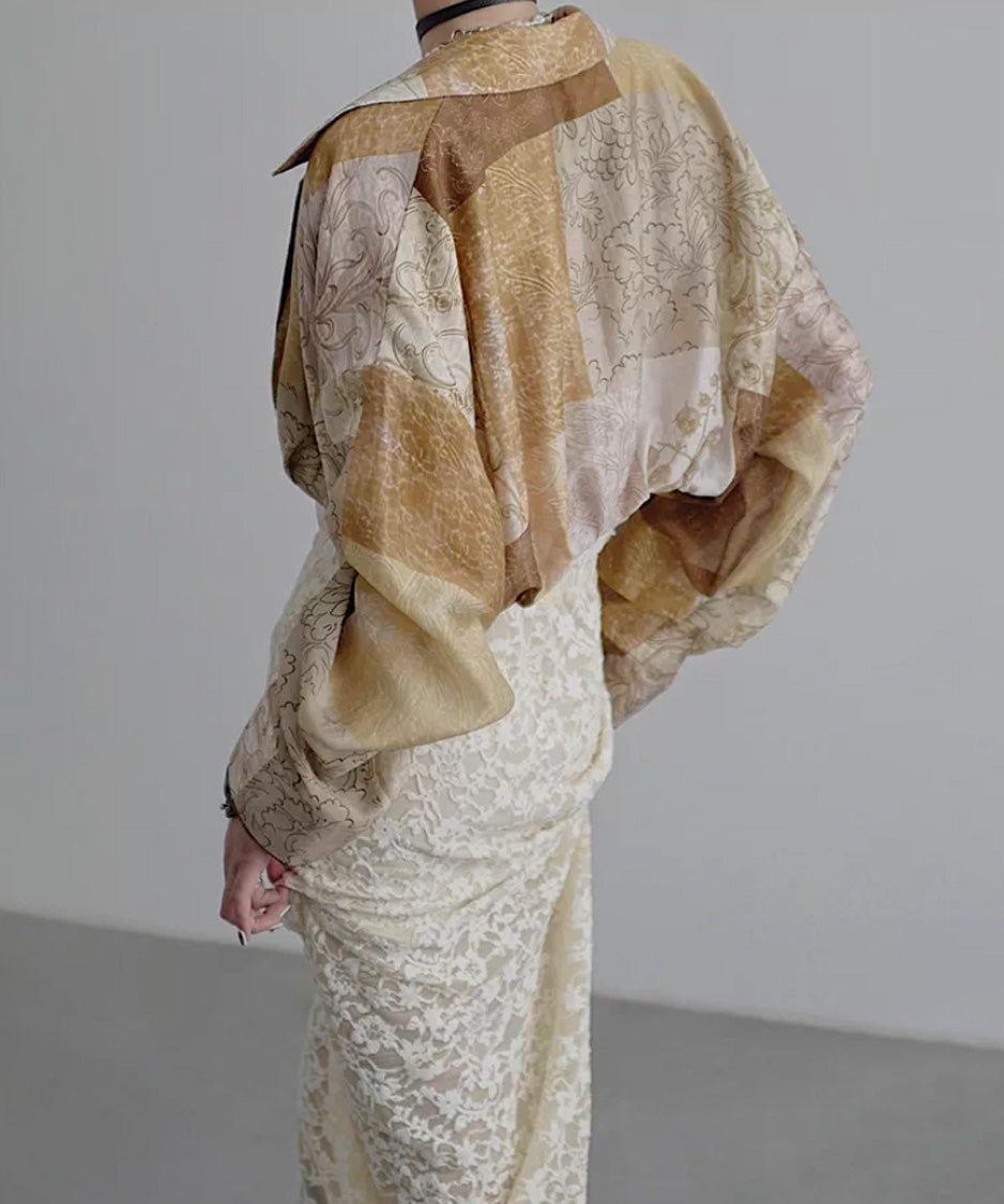 Baroque Patch Cropped Blouse