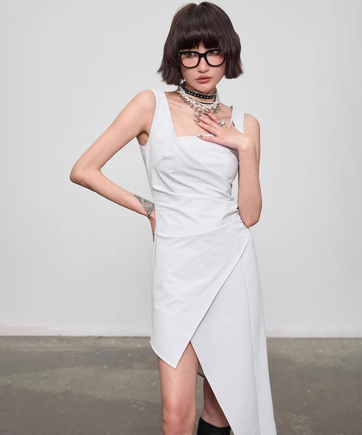 Diagonal Cut Dress