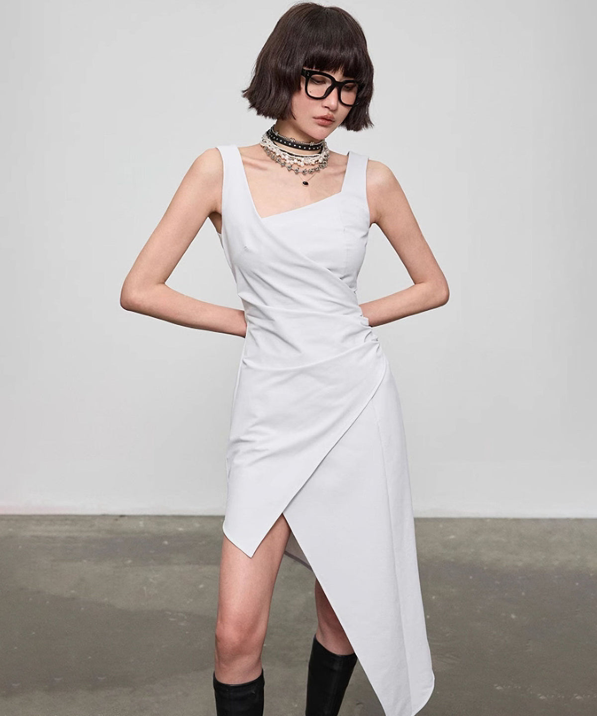Diagonal Cut Dress