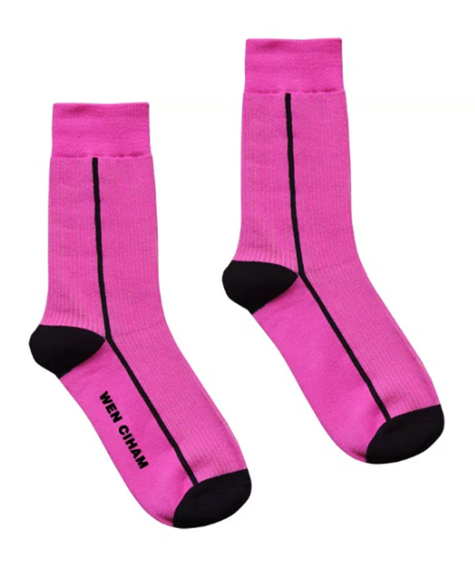 Linear Rib Crew Socks