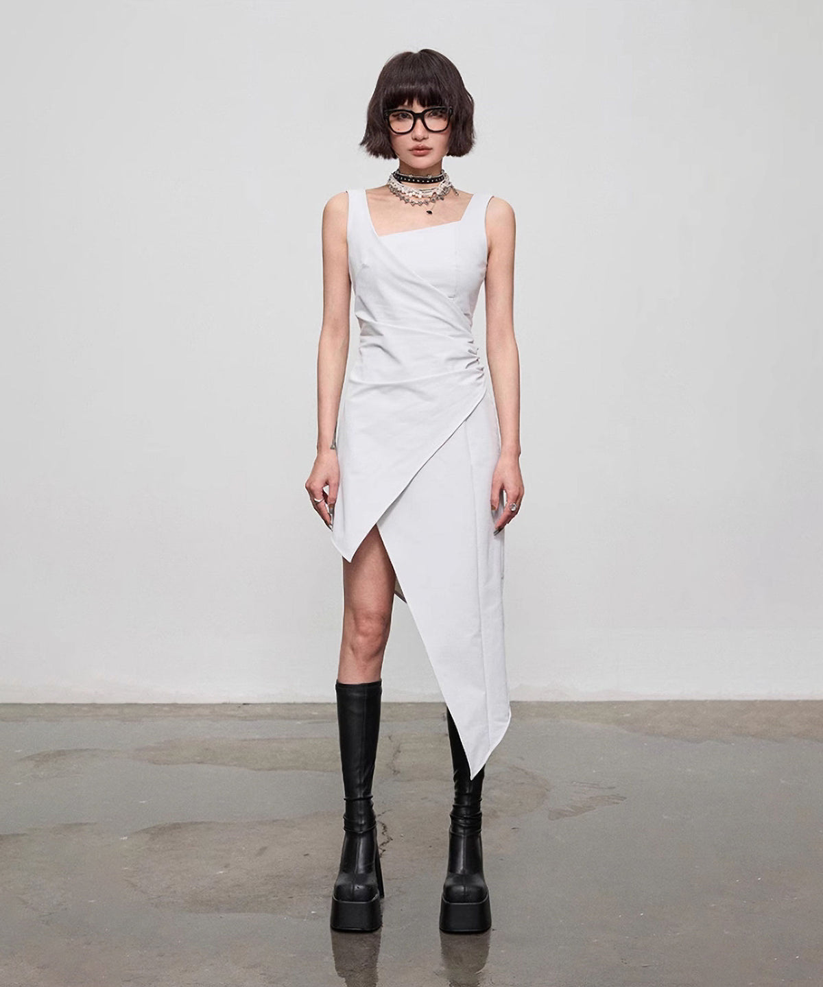 Diagonal Cut Dress